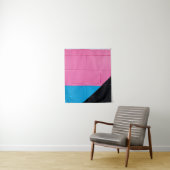 Roze en blauwe wand wandkleed (In situ)