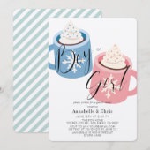 Roze en blauwe warme chocolade Mokken Kaart (Voorkant / Achterkant)