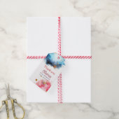 Roze en Blauwe Watercolour Geslacht Onthullen Cadeaulabel (Met Touw)