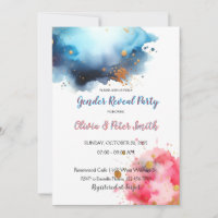 Roze en Blauwe Watercolour Geslacht Onthullen