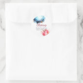 Roze en Blauwe Watercolour Geslacht Onthullen Ronde Sticker (Tas)