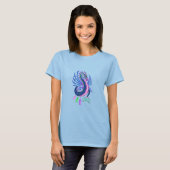Roze en blauwe waterdraak t-shirt (Voorkant volledig)