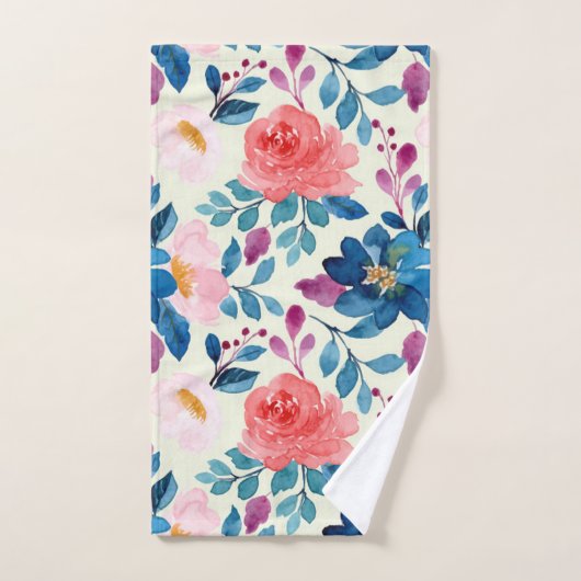 Roze en blauwe Waterverf Bad Handdoek (Handdoek)