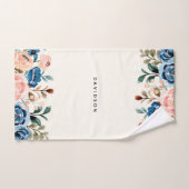 Roze en blauwe Waterverf bloemen Bad Handdoek (Handdoek)
