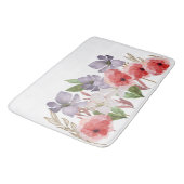 roze en blauwe Waterverf bloemen Badmat (Gekanteld)