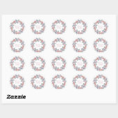 Roze en blauwe Waterverf bloemen Hartelijk dank Ronde Sticker (Vel)