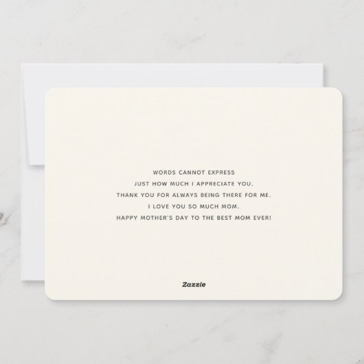 Roze en blauwe waterverf bloemen Moederdag Feestdagenkaart (Achterkant)