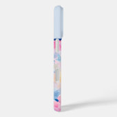 Roze en Blauwe Waterverf Bloemen Monogrammed Case-Mate iPhone Case (Achterkant / Rechts)