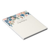 Roze en blauwe Waterverf bloemen Notitieblok (Schuin)