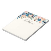 Roze en blauwe Waterverf bloemen Notitieblok (Linkerzijde)