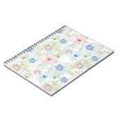 Roze en blauwe waterverf bloemen. notitieboek (Linkerzijde)