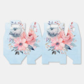 Roze en Blauwe Waterverf Bloemen Op Blauw Bedankdoosjes (Ongevouwen)