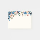 Roze en blauwe Waterverf bloemen Post-it® Notes (Voorkant)