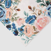 Roze en blauwe Waterverf bloemen Tissuepapier (Detail)