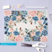 Roze en blauwe Waterverf bloemen Tissuepapier (Craft)