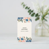 Roze en blauwe Waterverf bloemen Visitekaartje (Staand voorkant)