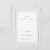 Roze en blauwe Waterverf bruiloft RSVP Kaartje (Voorkant / Achterkant)