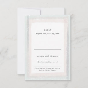 Roze en blauwe Waterverf bruiloft RSVP Kaartje