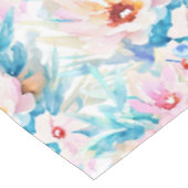 Roze en blauwe waterverf floraal tafelkleed (Gekanteld)