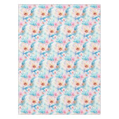 Roze en blauwe waterverf floraal tafelkleed (Voorkant)