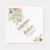 Roze en blauwe waterverf florale luiers servet (Voorkant)