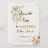 Roze en blauwe waterverf florale suspensie kaart (Voorkant)