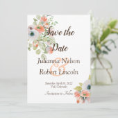 Roze en blauwe waterverf florale suspensie kaart (Staand voorkant)