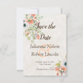 Roze en blauwe waterverf florale suspensie kaart (Voorkant)