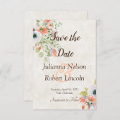 Roze en blauwe waterverf florale suspensie kaart (Voorkant / Achterkant)