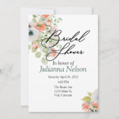 Roze en blauwe waterverf florale uitnodiging (Voorkant)