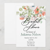 Roze en blauwe waterverf florale vrijgezellenfeest kaart (Voorkant / Achterkant)