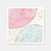 Roze en blauwe Waterverf Genderfeest Napkin Servet (Voorkant)