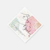 Roze en blauwe Waterverf Genderfeest Napkin Servet (Hoek)