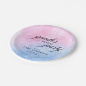 Roze en blauwe Waterverf Genderfeest Papieren Bordje (Gekanteld)