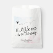 Roze en Blauwe Waterverf Gepersonaliseerd Baby sho Bedankzakje (Voorkant)