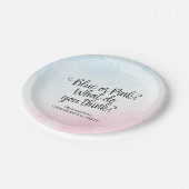 Roze en blauwe Waterverf Geslacht onthullen Baby s Papieren Bordje (Gekanteld)