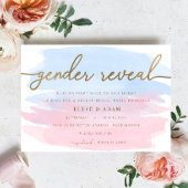 Roze en blauwe Waterverf Gold Gender onthullen Uit Kaart