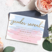 Roze en blauwe Waterverf Gold Gender onthullen Uit Kaart
