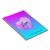 Roze en Blauwe Waterverf Hartliefde Notitieboek (Rechterzijde)