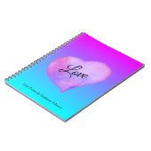 Roze en Blauwe Waterverf Hartliefde Notitieboek (Linkerzijde)