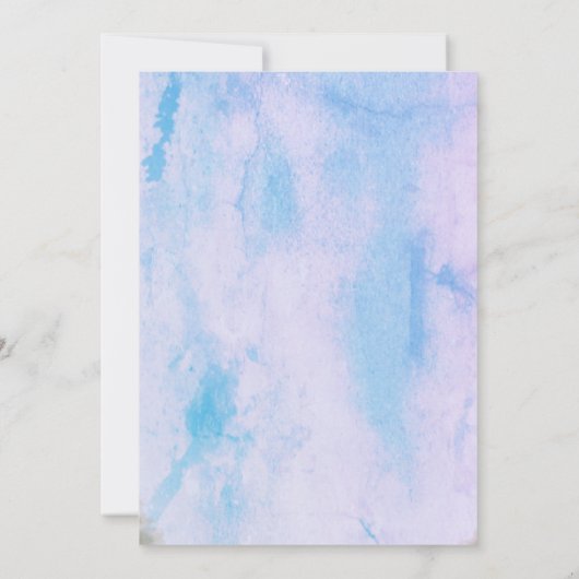 Roze en blauwe waterverf House warming party Uitno Kaart (Achterkant)