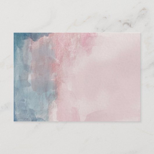 Roze en Blauwe waterverf Informatiekaartje (Achterkant)