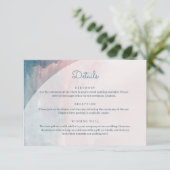 Roze en Blauwe waterverf Informatiekaartje (Staand voorkant)