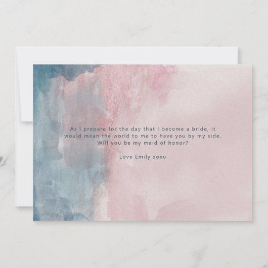 Roze en Blauwe waterverf meid van erekaart Kaart (Achterkant)