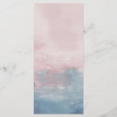 Roze en Blauwe Waterverf Menu Kaart (Achterkant)