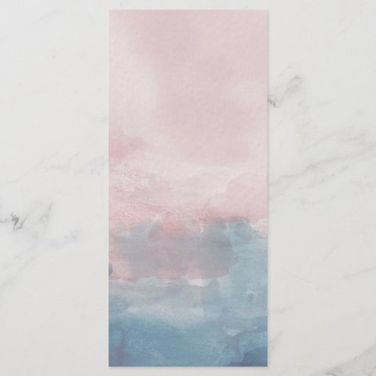 Roze en Blauwe Waterverf Menu Kaart (Achterkant)