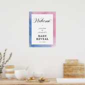 Roze en blauwe Waterverf Poster (Keuken)