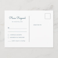 Roze en Blauwe Waterverf rsvp-briefkaart