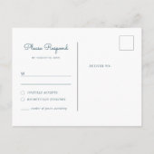 Roze en Blauwe Waterverf rsvp-briefkaart Uitnodiging Briefkaart (Achterkant)