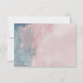 Roze en Blauwe Waterverf RSVP-kaart RSVP Kaartje (Achterkant)